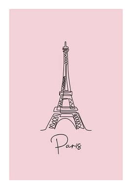 Paris Eiffel Tower Pink Poster