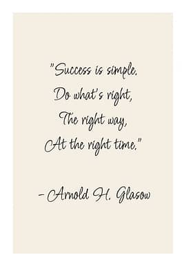 Success is simple quote poster