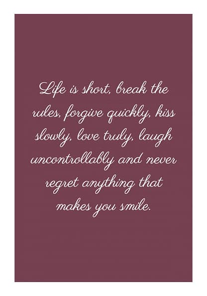 life is short custom quote poster