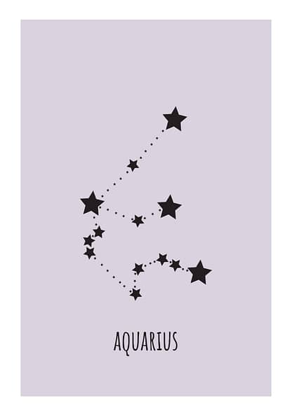 Zodiac Aquarius Purple Poster