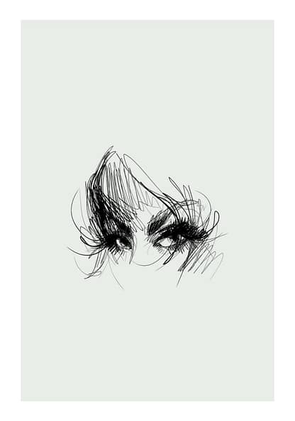 Woman Eyelashes Green Poster