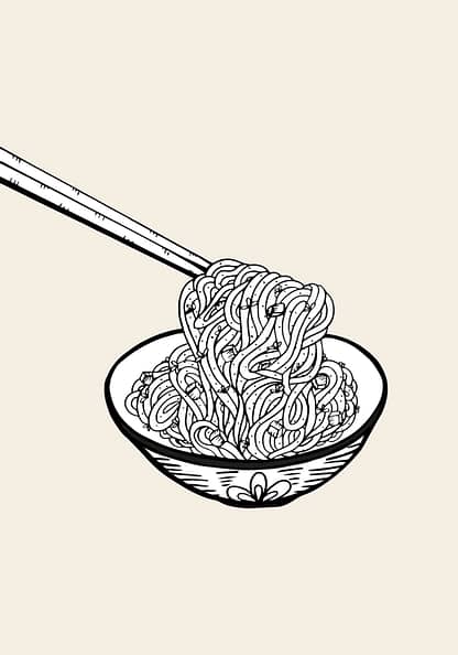 soba noodles bowl poster