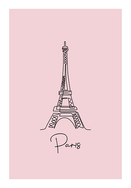 Paris Eiffeltornet Rosa Poster