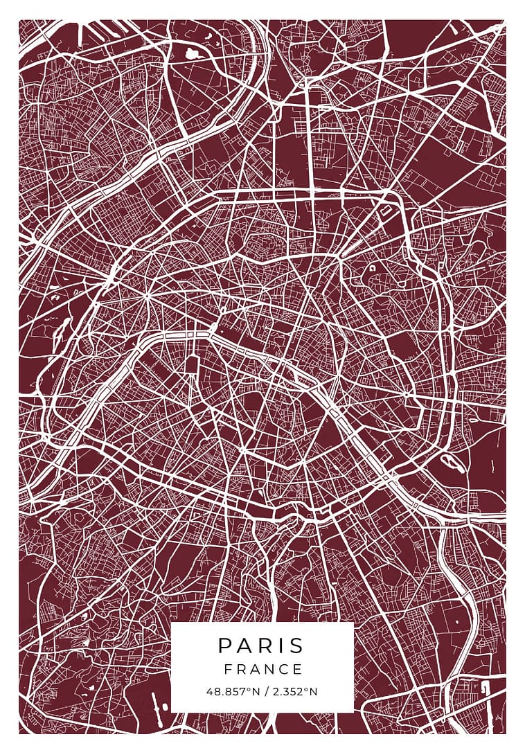 Paris Wine Red Poster